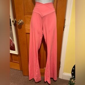 Women's Pink High-Waisted Yoga Pants - Size XL